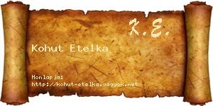 Kohut Etelka névjegykártya
